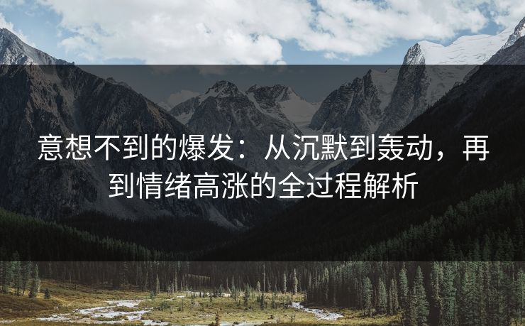 意想不到的爆发：从沉默到轰动，再到情绪高涨的全过程解析
