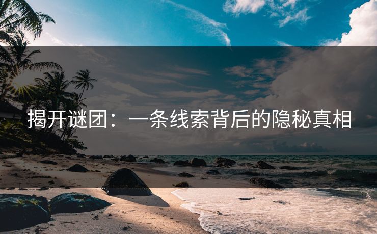 揭开谜团：一条线索背后的隐秘真相