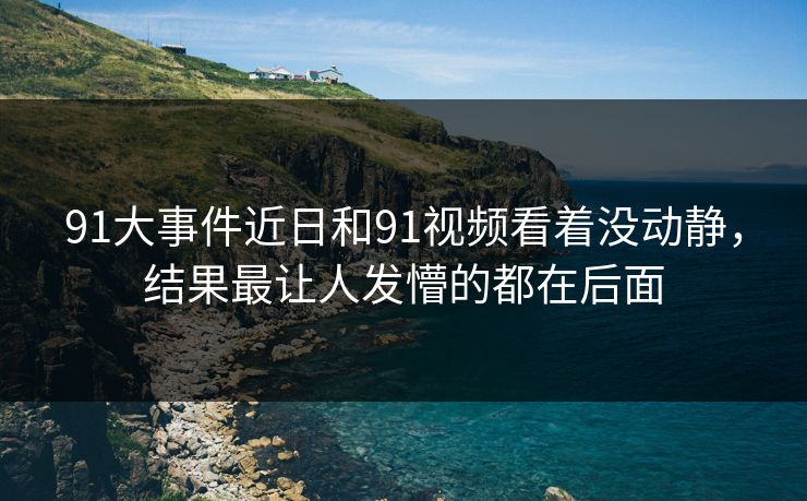 91大事件近日和91视频看着没动静，结果最让人发懵的都在后面