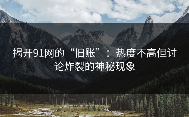 揭开91网的“旧账”:热度不高但讨论炸裂的神秘现象 揭开91网的“旧账”:热度不高但讨论炸裂的神秘现象
